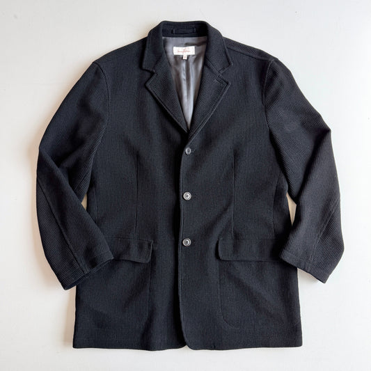 Ermenegildo Zegna (L / 52IT) Cotton/Wool Ribbed Off-Black Car Coat