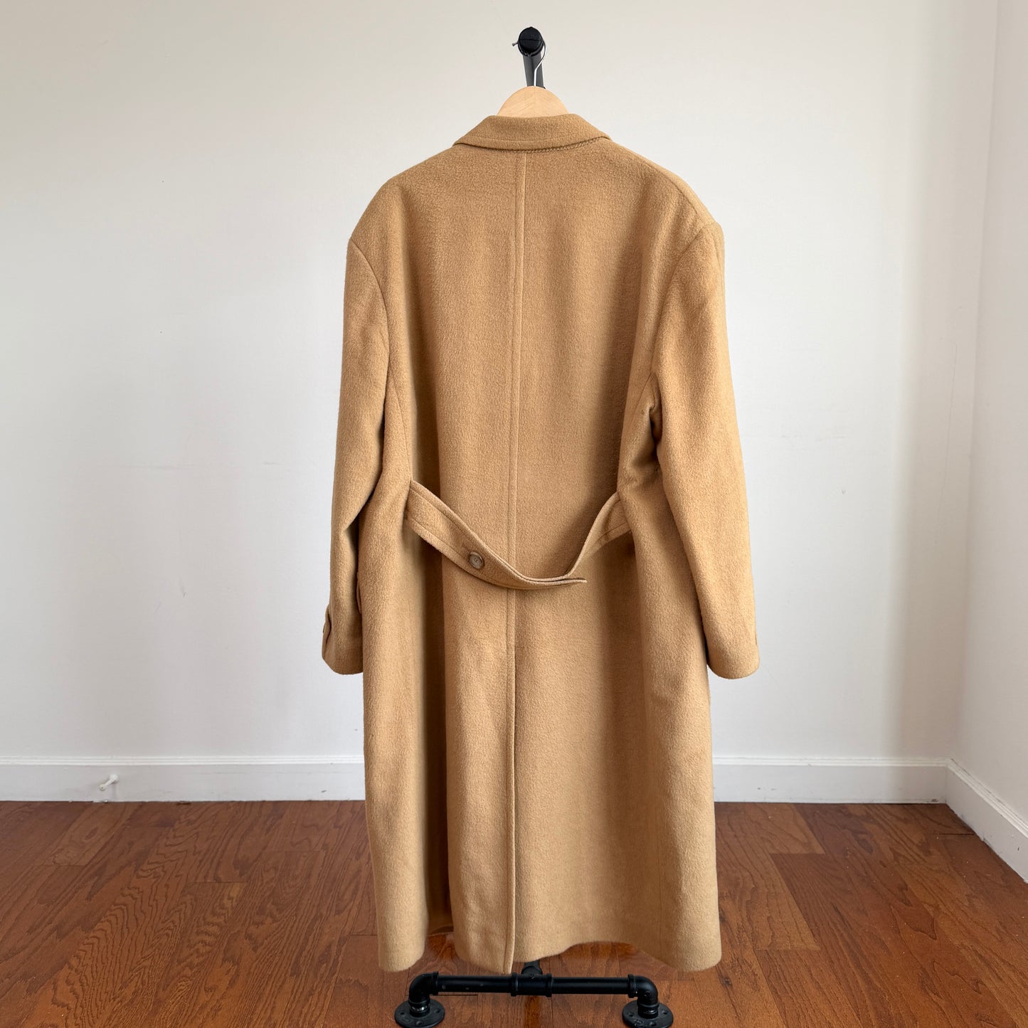 VNTG Ralph Lauren Chaps (46) Camel Wool Double Breasted Half-Belt Overcoat