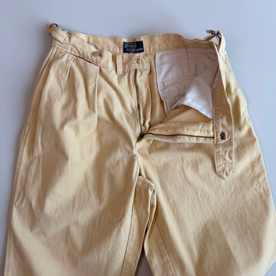 VNTG Polo Ralph Lauren (31x33) Pleated Side-Tab Brushed Cotton Twill Chino Pants