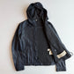 Burberry Brit (M) Leather Slate Blue Zip Hooded Jacket