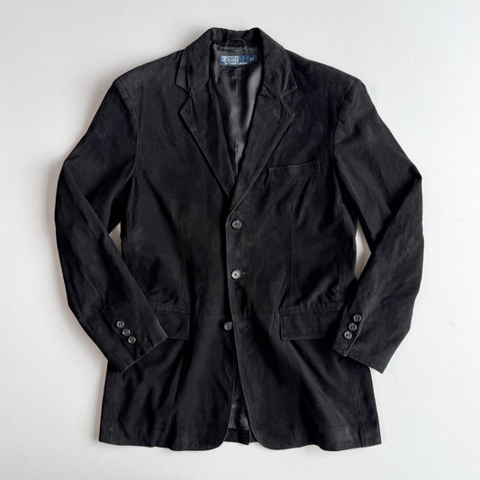 Polo Ralph Lauren (S / 38R) Black Suede Leather Structured Sport Coat