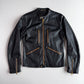 Dolce & Gabbana (48IT / M) Black Leather Brass Zipper Cafe Racer Jacket