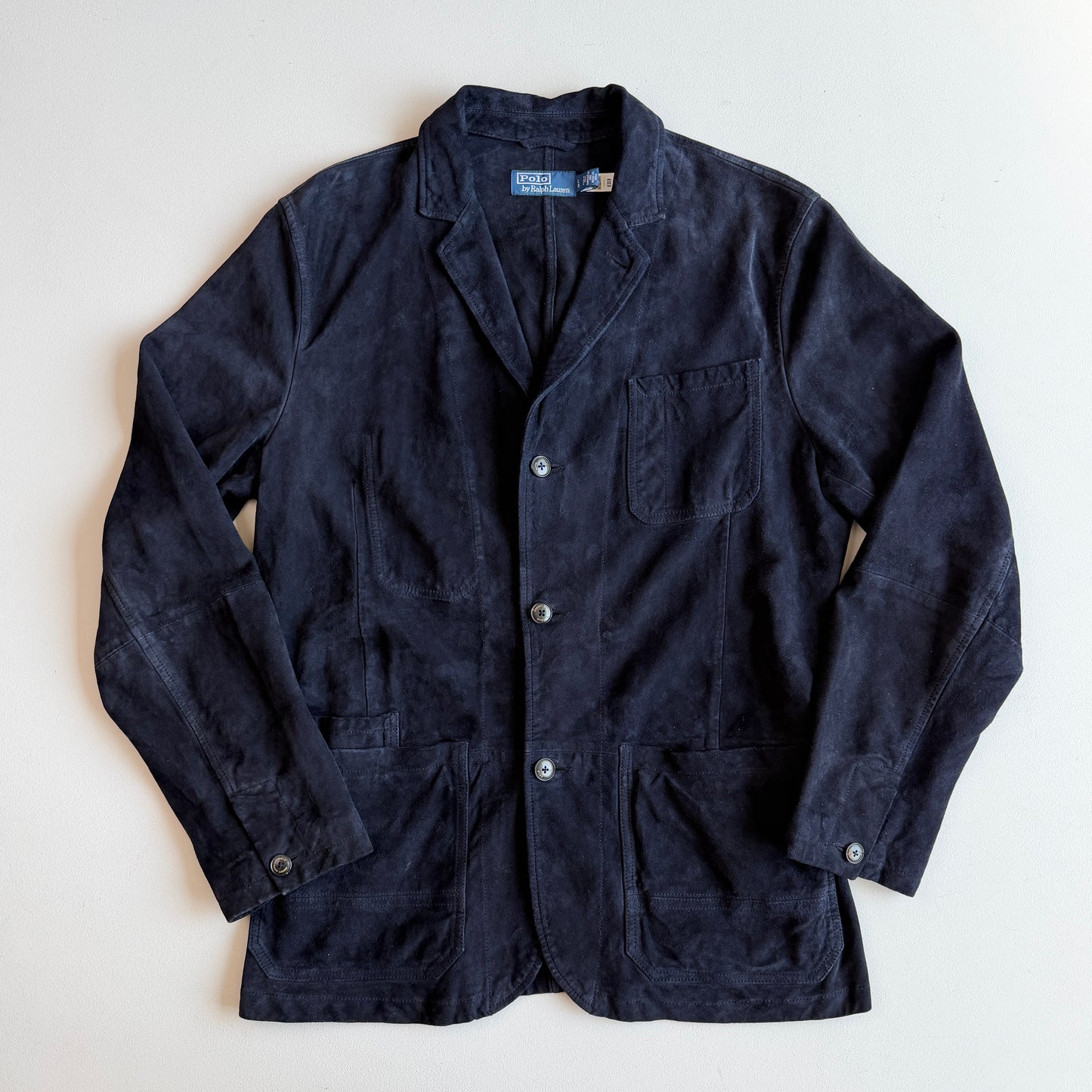 Polo Ralph Lauren (L) Navy Blue Goat Suede Leather Field Chore Sports Coat