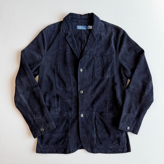 Polo Ralph Lauren (L) Navy Blue Goat Suede Leather Field Chore Sports Coat