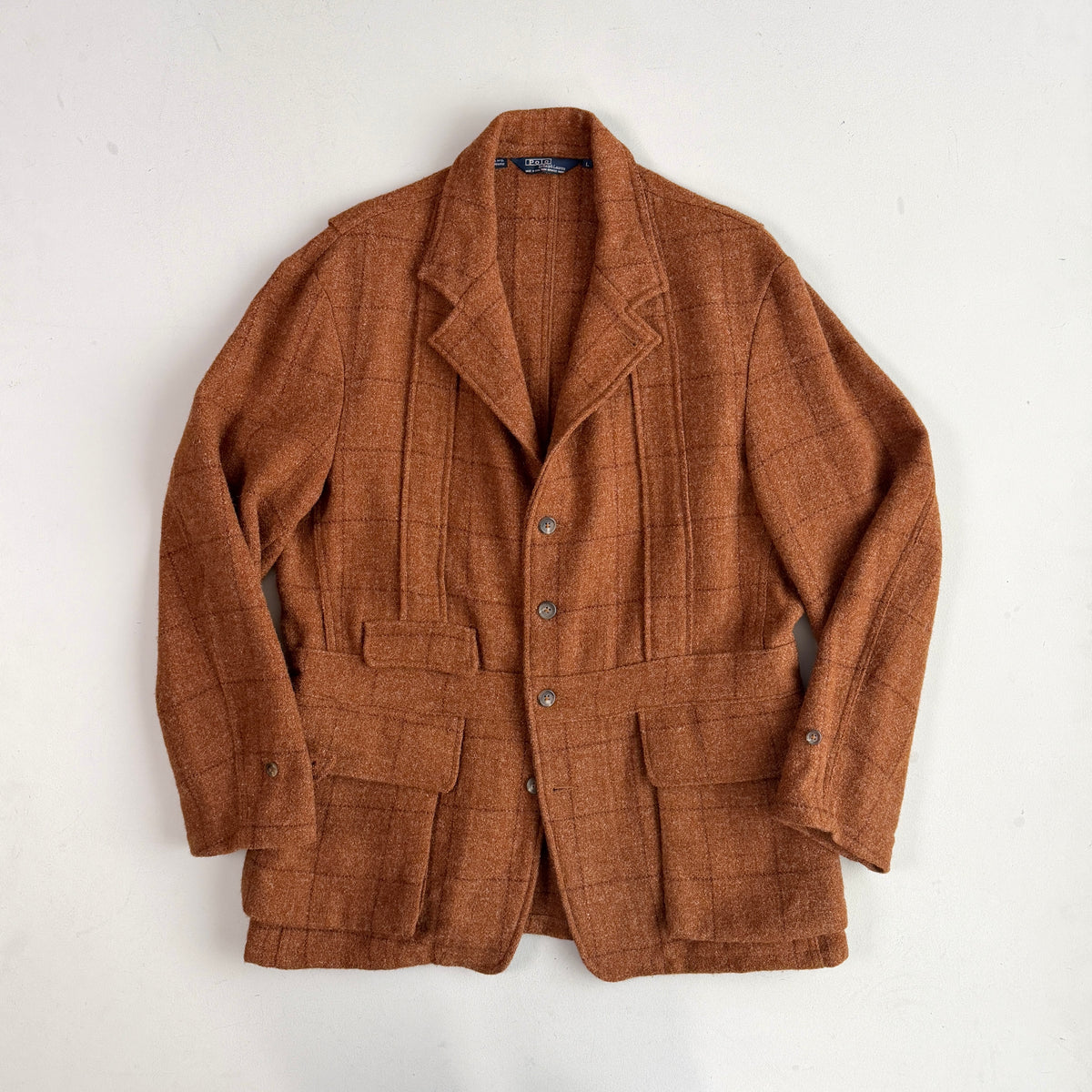 VNTG Polo Ralph Lauren (L) Wool Norfolk Rust/Burnt Orange Sport Coat