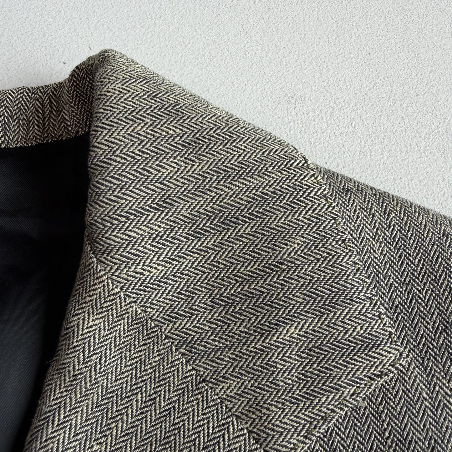 VNTG Ralph Lauren Pre-Purple Label (44L) 100% Linen Spalla Camicia Sport Coat