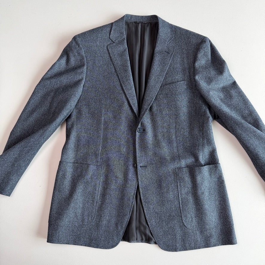 Canali (IT 56L / US 46L) Wool Blue Speckled Flecked Melange Sport Coat