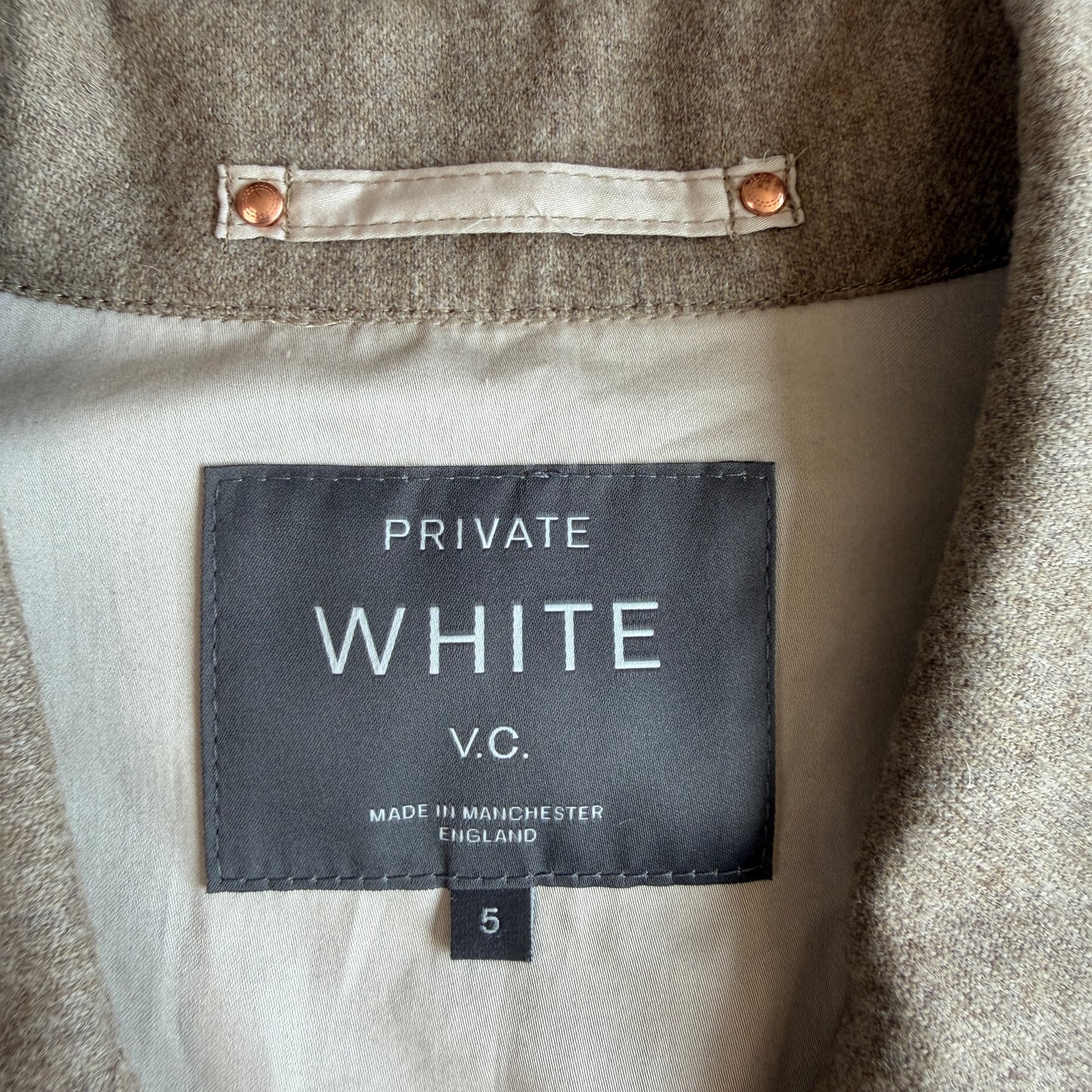 MINT! Private White V.C. (5 / L) "Mayfair Shacket" Oat Wool Jacket Overshirt