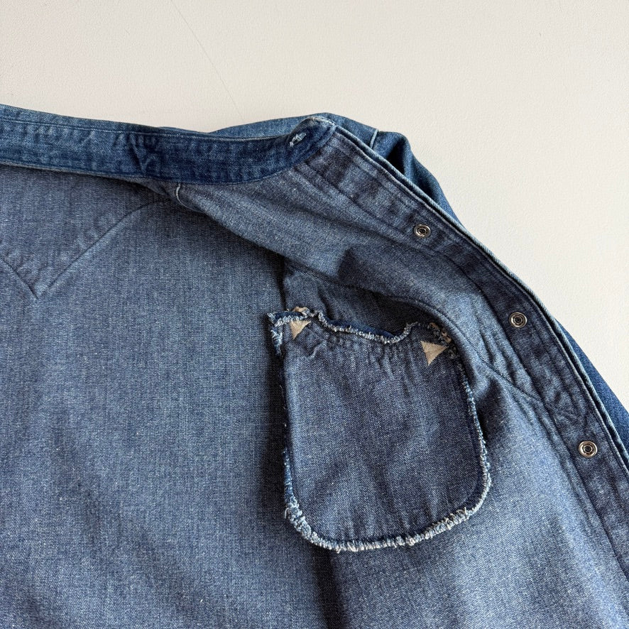 VNTG Ralph Lauren Polo Country (XL) Western Pearl Snap Denim Shirt