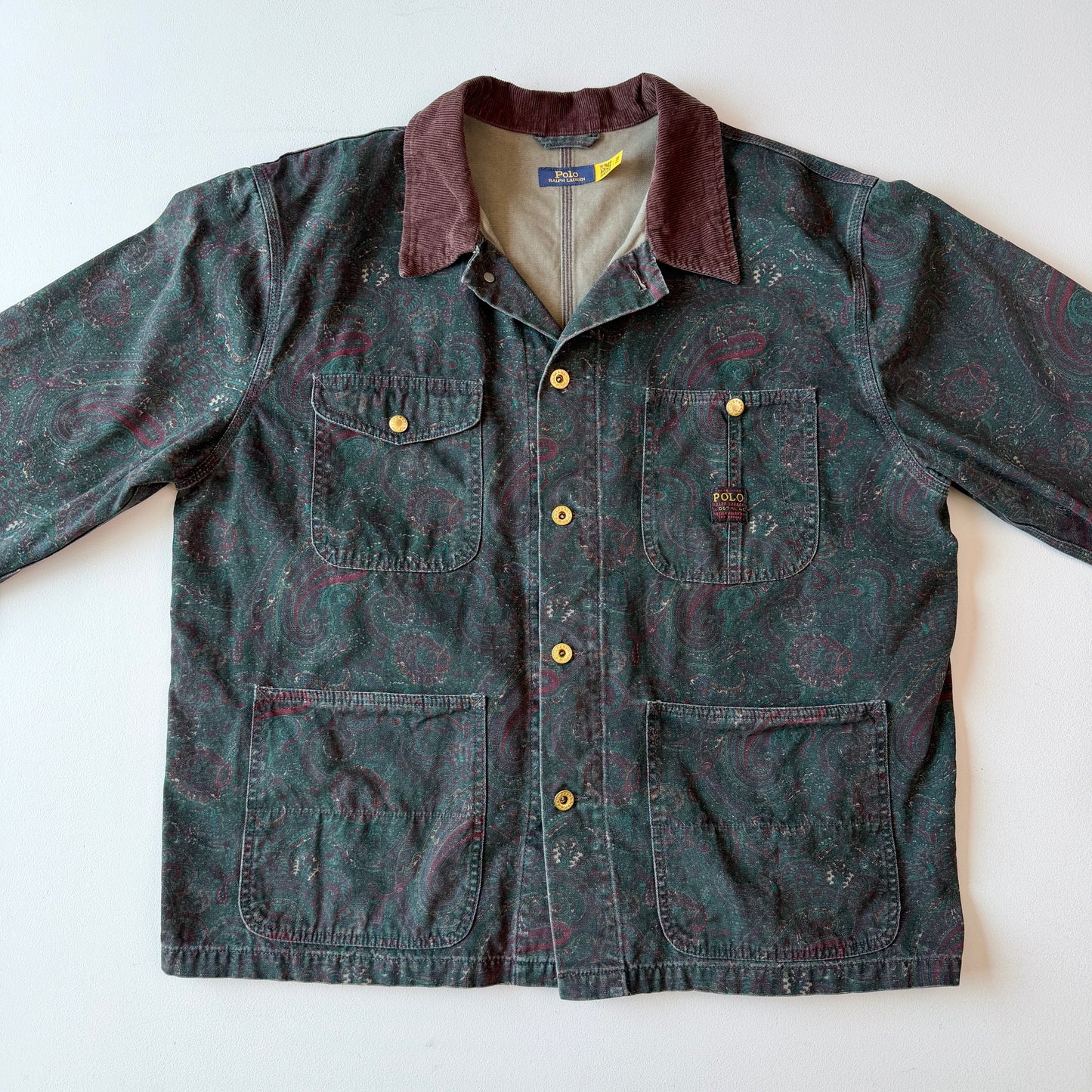 MINT Polo Ralph Lauren (XL) Paisley Gold-Button Canvas Chore Coat