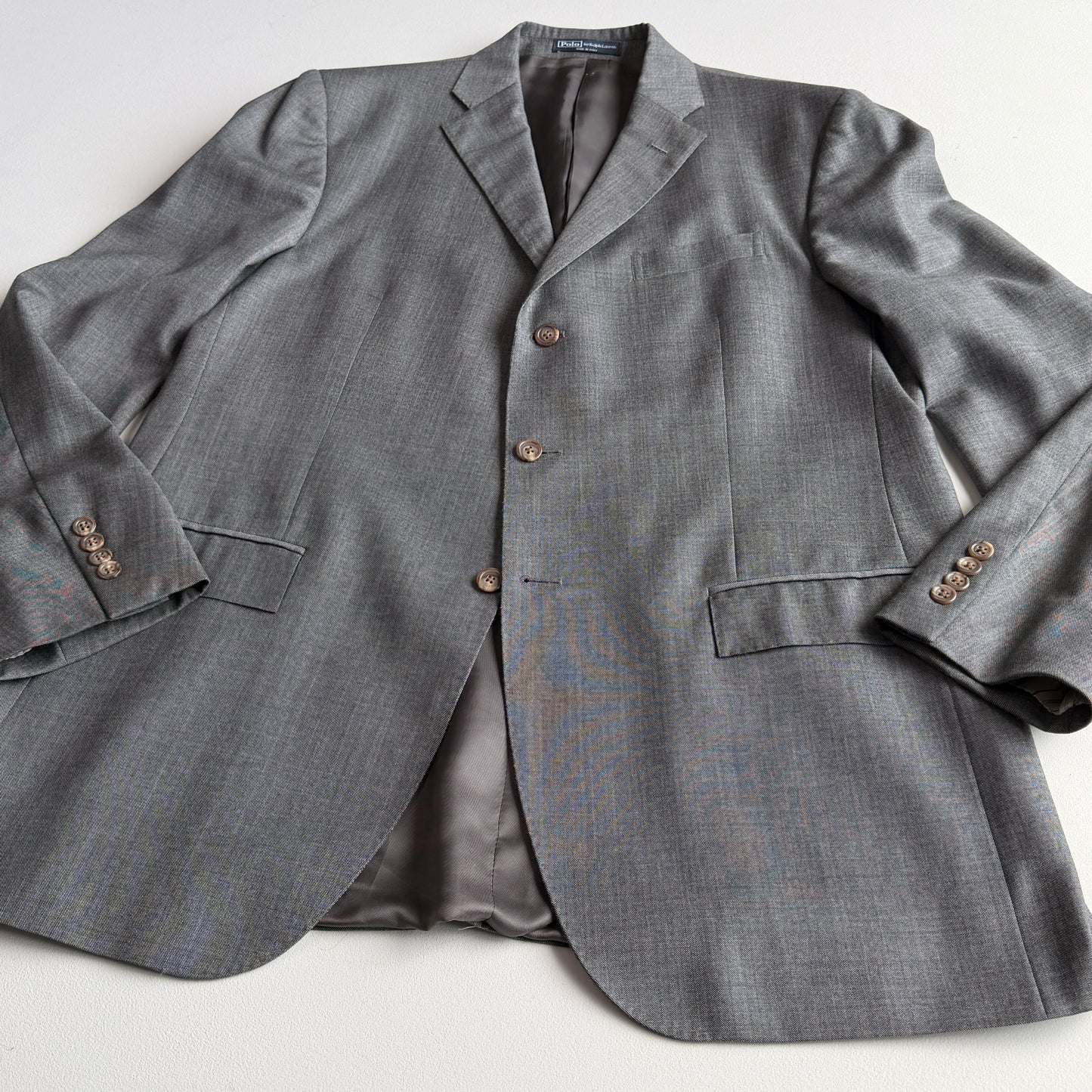 Polo Ralph Lauren (44L, 34x34) 2000s 3-Button Gray Pleated Suit