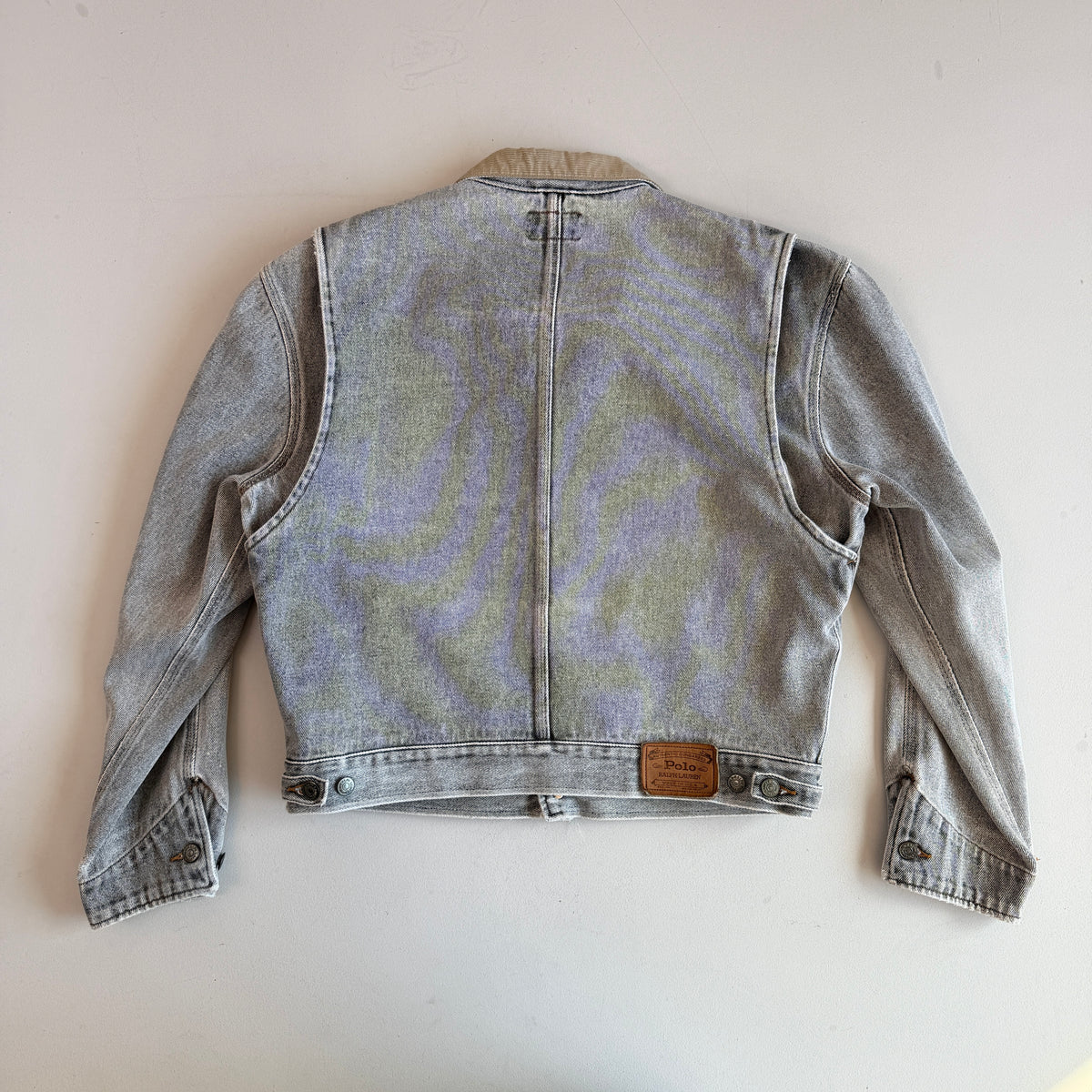 VNTG Polo Ralph Lauren (L) Sun-Bleached Gray Denim Western Trucker Jacket