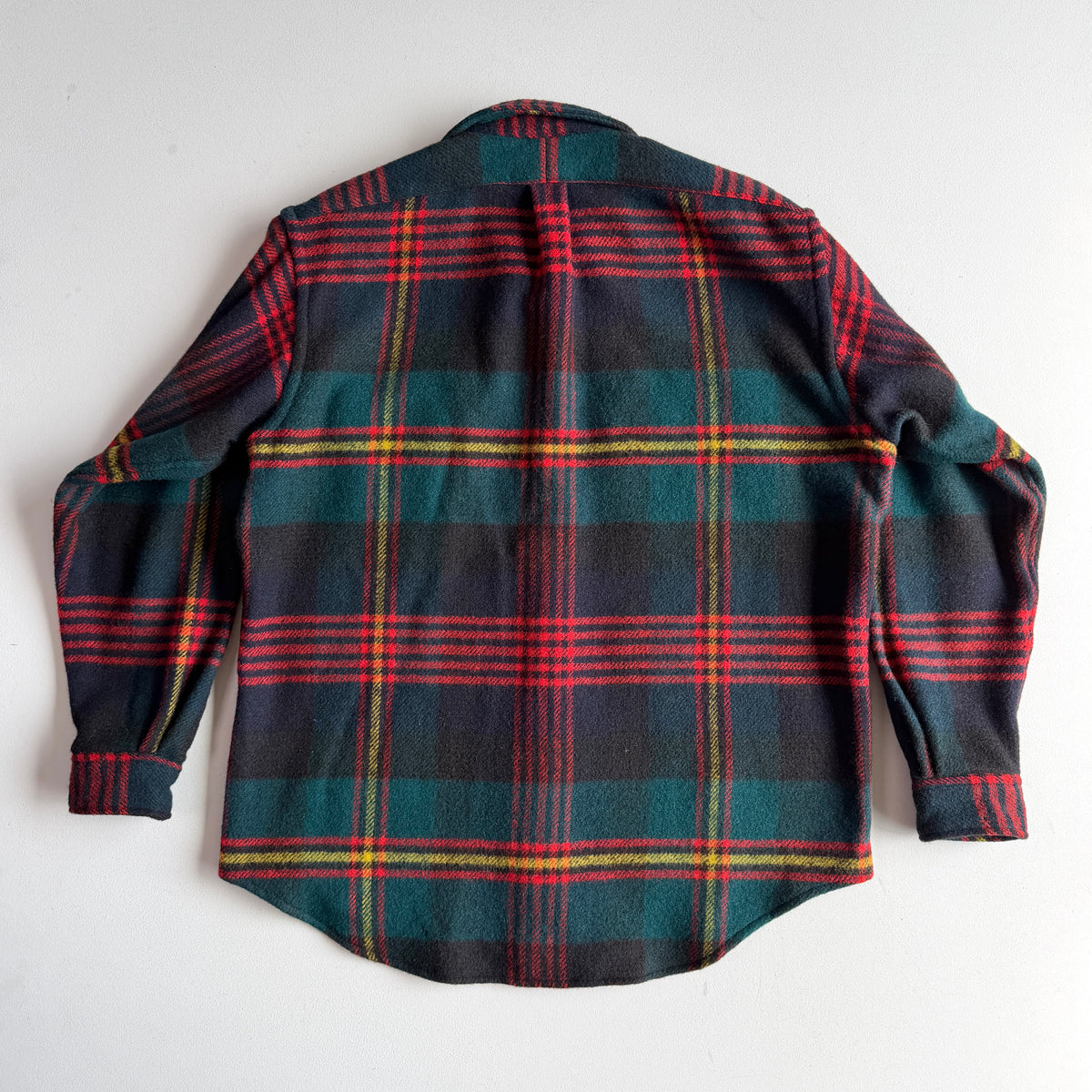NWT VNTG Polo Ralph Lauren (L) 100% Wool Plaid Suede Elbow Overshirt