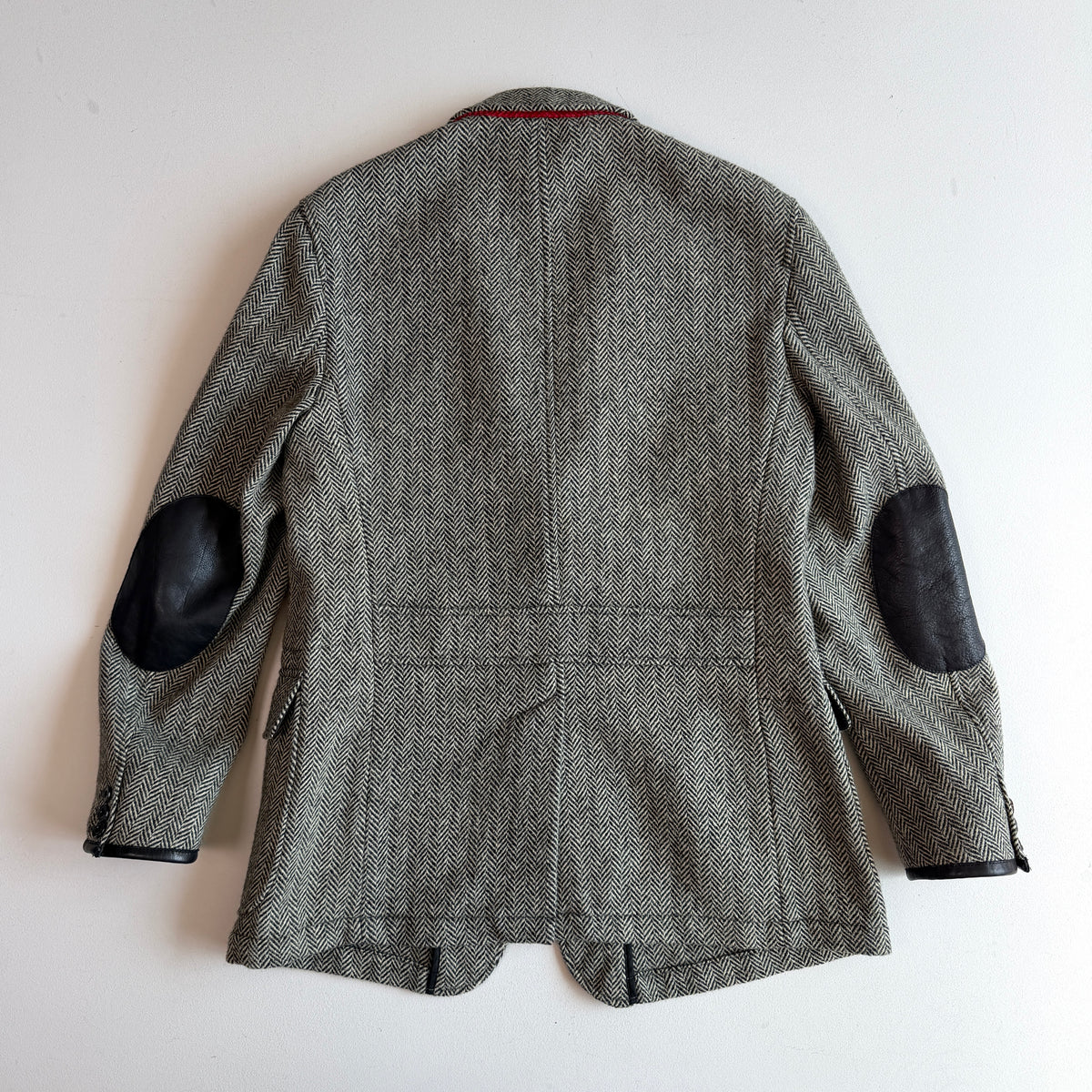 Polo Ralph Lauren (40R) Half-Norfolk Wool Tweed Leather Trim Sport Coat