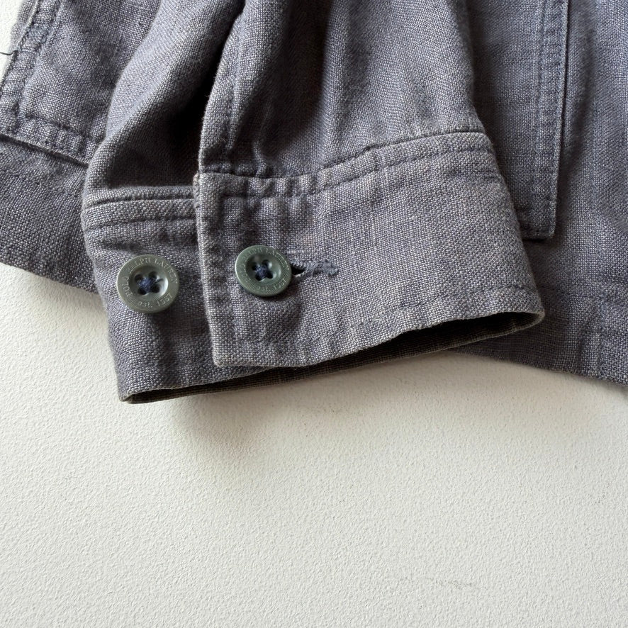 VNTG Polo Ralph Lauren (M) 100% Linen Slate Blue Hooded Jacket