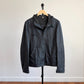 Burberry Brit (M) Leather Slate Blue Zip Hooded Jacket