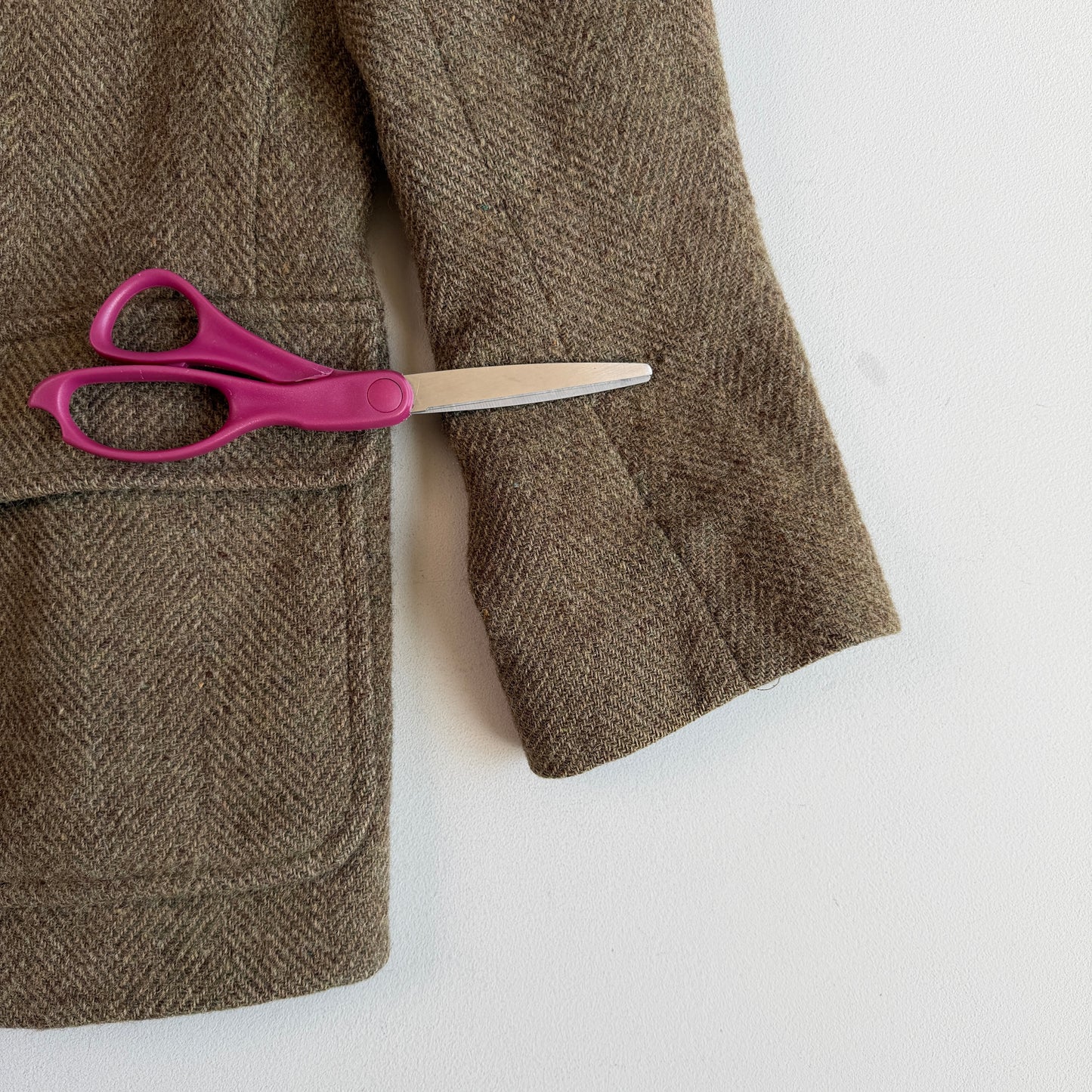 VNTG RRL Ralph Lauren (M) Olive Wool tweed Double Cape Sports Coat