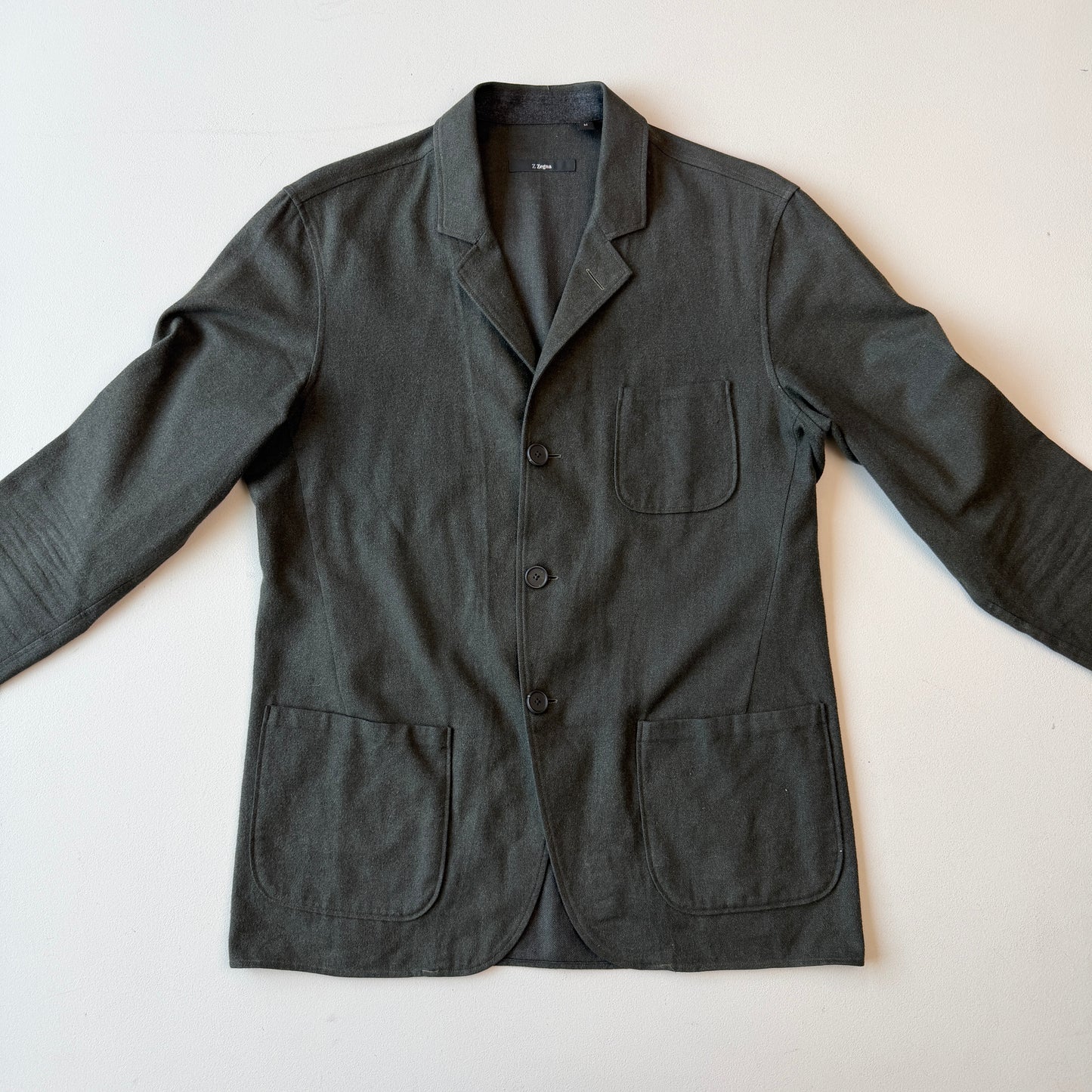Z Zegna (M) Loden Green Unstructured Linen/Cotton/Wool Sport Coat
