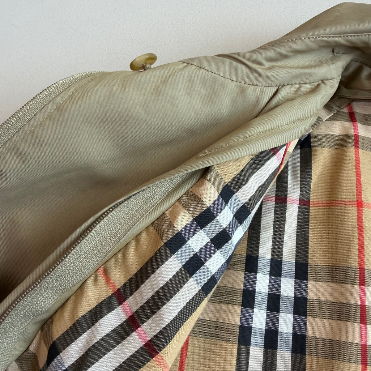 VNTG Burberry (54 / XL) Cotton Gabardine Zip Harrington Jacket