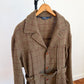 VNTG Polo Ralph Lauren (L) Wool Tweed Olive Windowpane Norfolk Coat Jacket