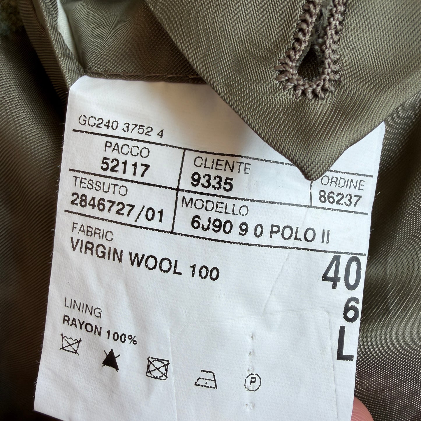 Polo Ralph Lauren (40L) Mint Green Melange Wool Sport Coat