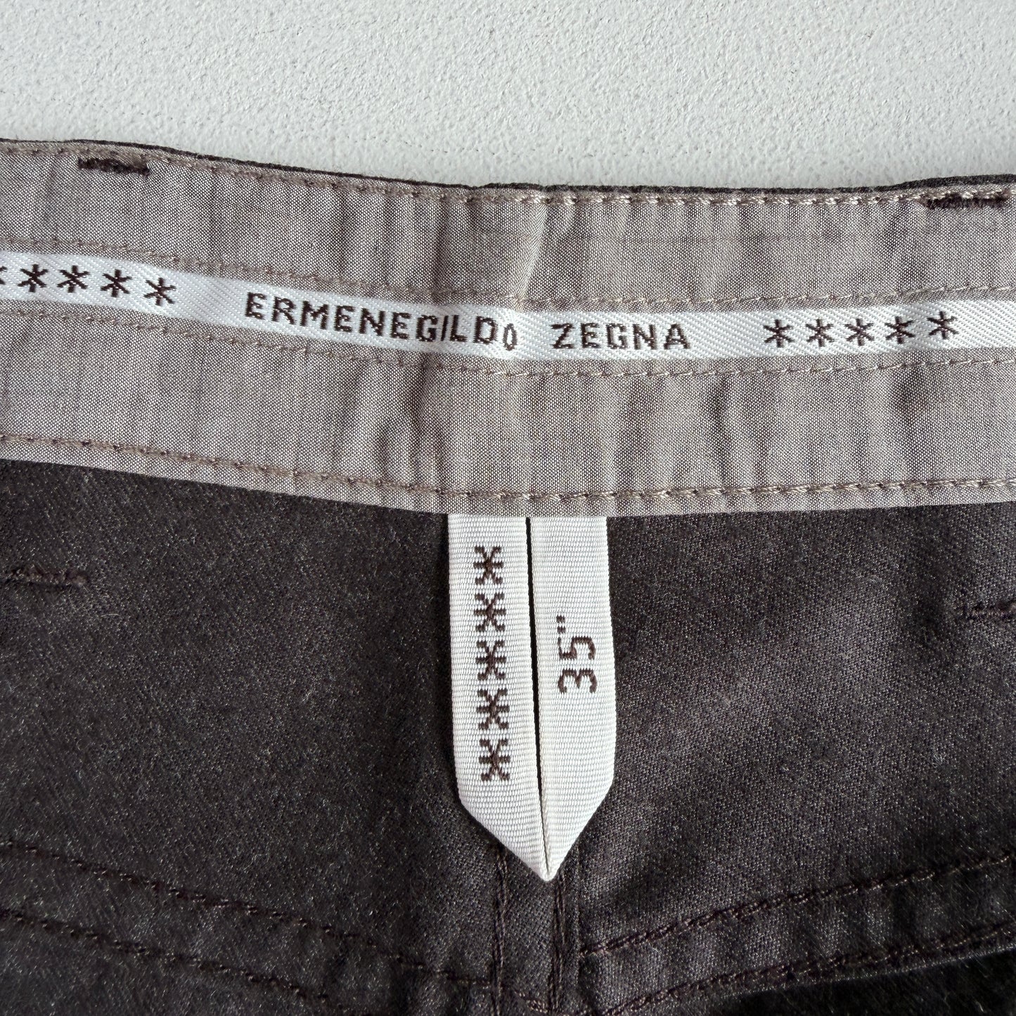 Ermenegildo Zegna (35/34x33 Slim) 100% Oxblood Brown Casual Wool Pants