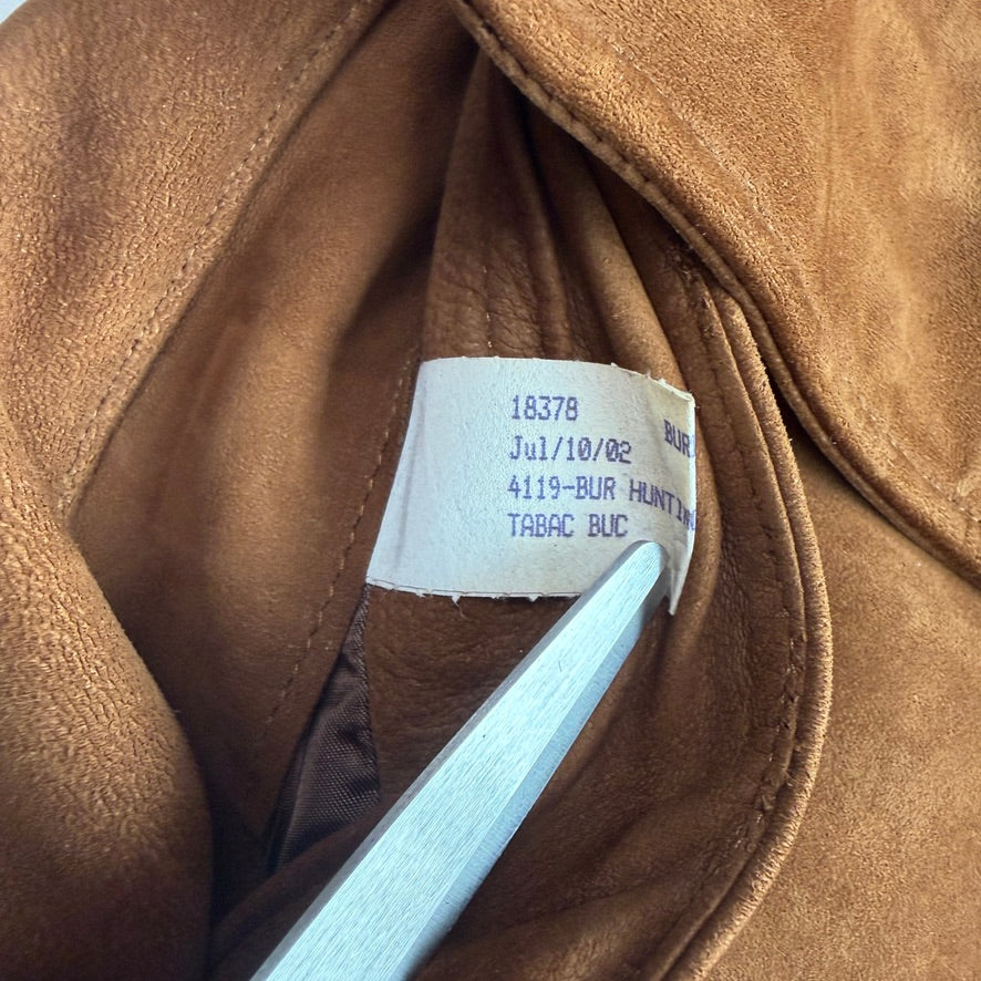 Burberry (XL) Suede Leather Tawny Nova Check Lined Field Coat