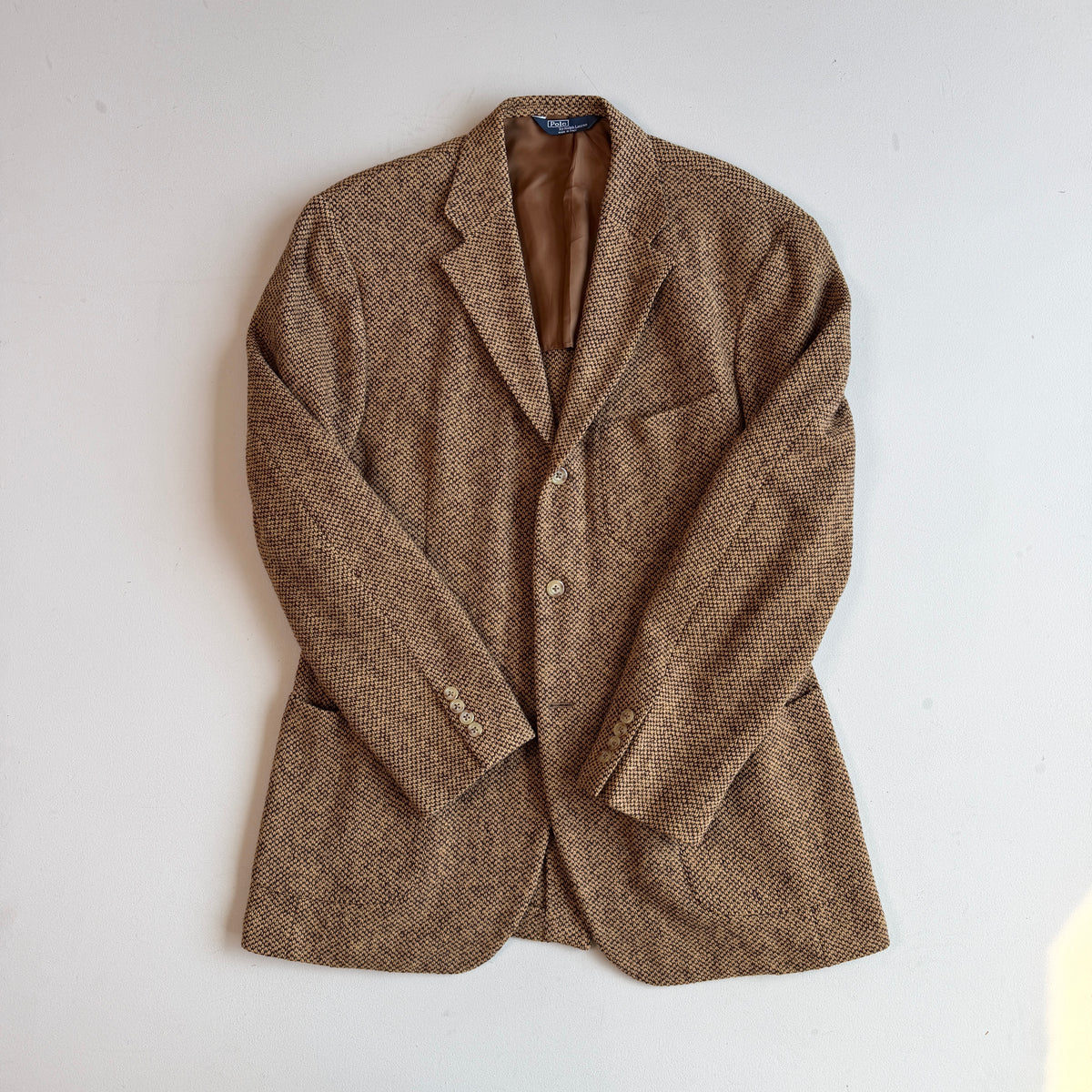 Polo Ralph Lauren (44L) Birdseye Tweed Wool 3-Button Brown Sport Coat