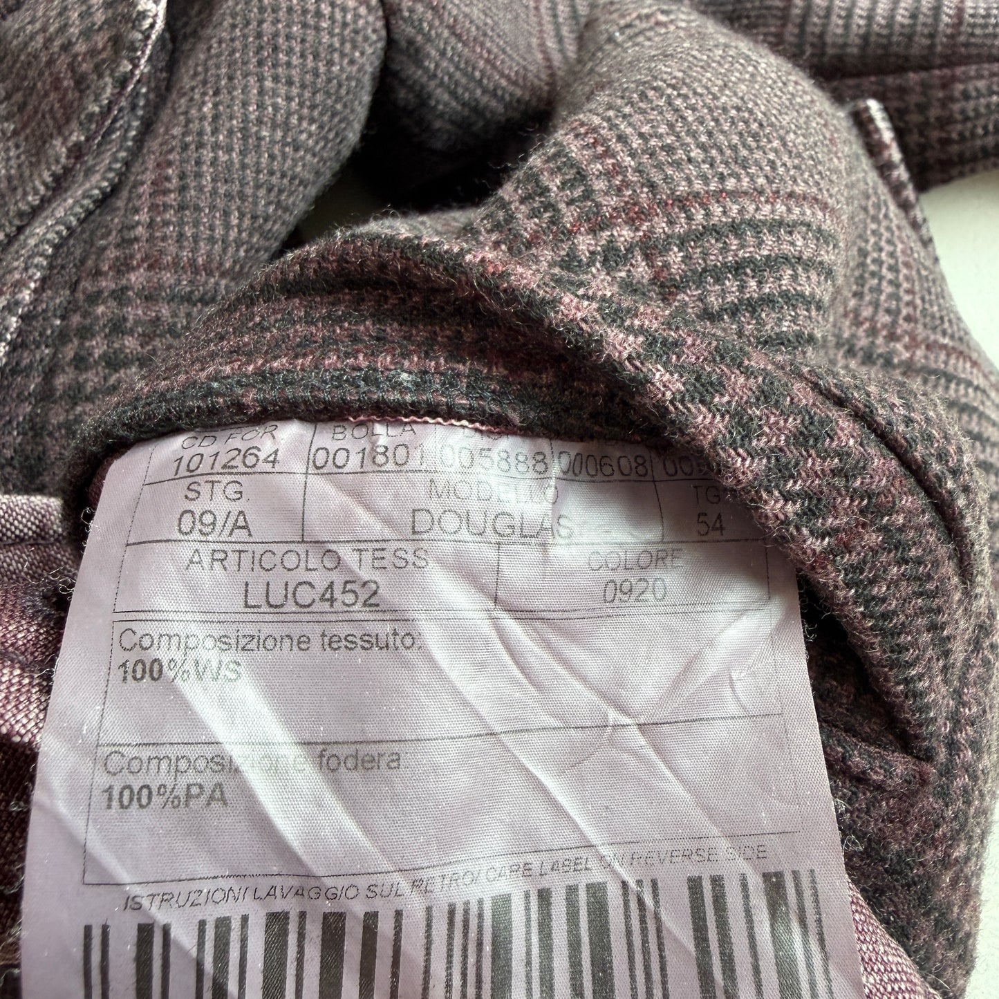 Boglioli (54IT / XL) 100% Cashmere Glen Plaid Maroon Field Jacket