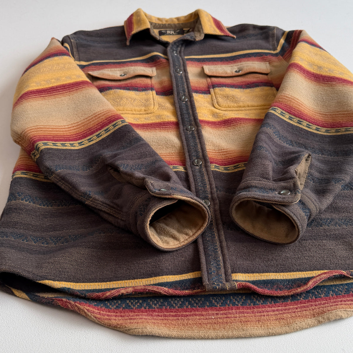 RRL Ralph Lauren (M) Southwest Striped Jacquard Cotton Work Overshirt