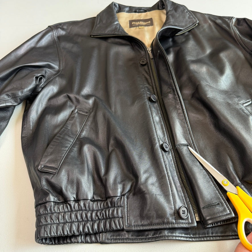Paul Stuart (M) Glove Soft Off-Black Leather Jacket