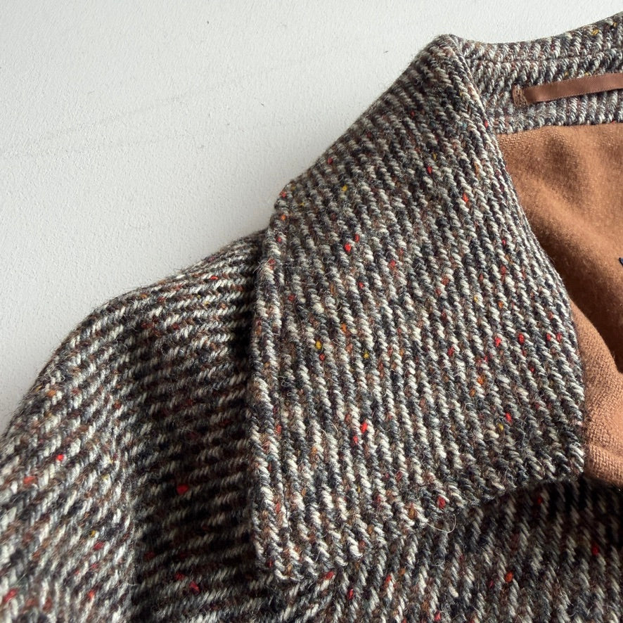 VNTG Burberry (XL) Tweed Melange Wool Raglan Sleeve Bomber Jacket