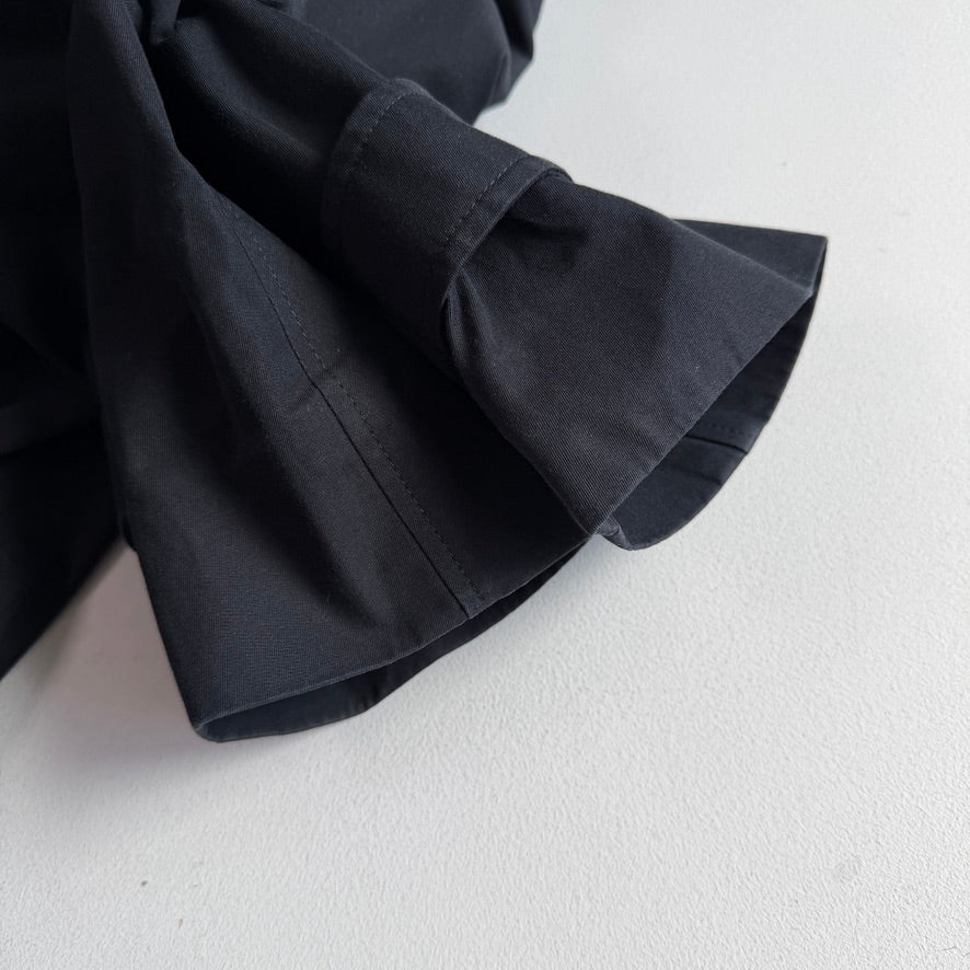 Burberry (48IT / M) Black 100% Cotton Gabardine Twill Car Coat