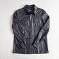 Ralph Lauren Purple Label (L) Skived Lamb Leather Midnight Blue Overshirt