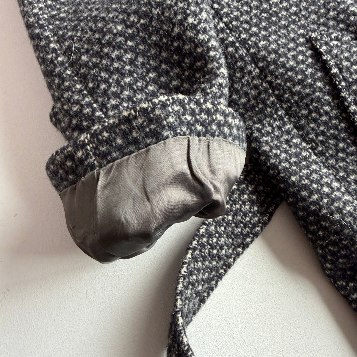 VNTG Giorgio Armani MANI (42R) 100% Wool Tweed Belted Balmacaan Overcoat