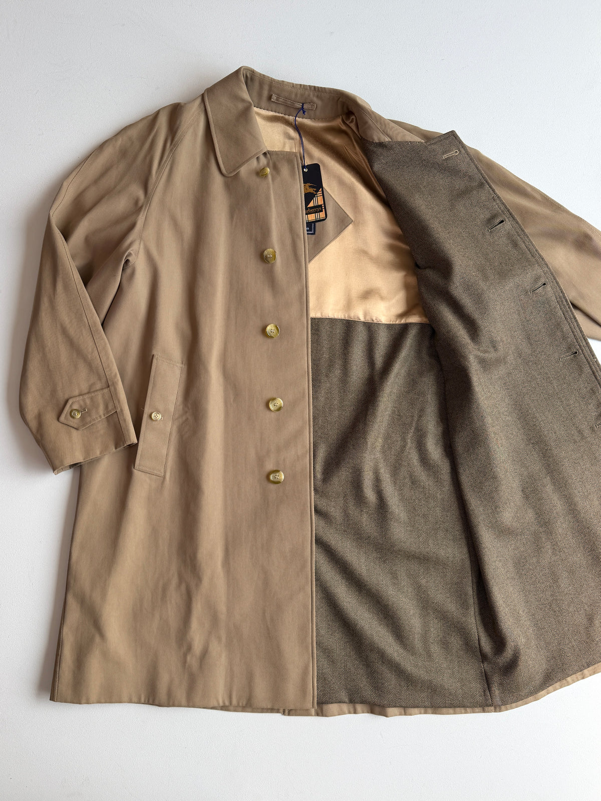 VNTG NWT Burberry (42R /52IT) Calvary Twill Wool Lined Balmacaan Coat