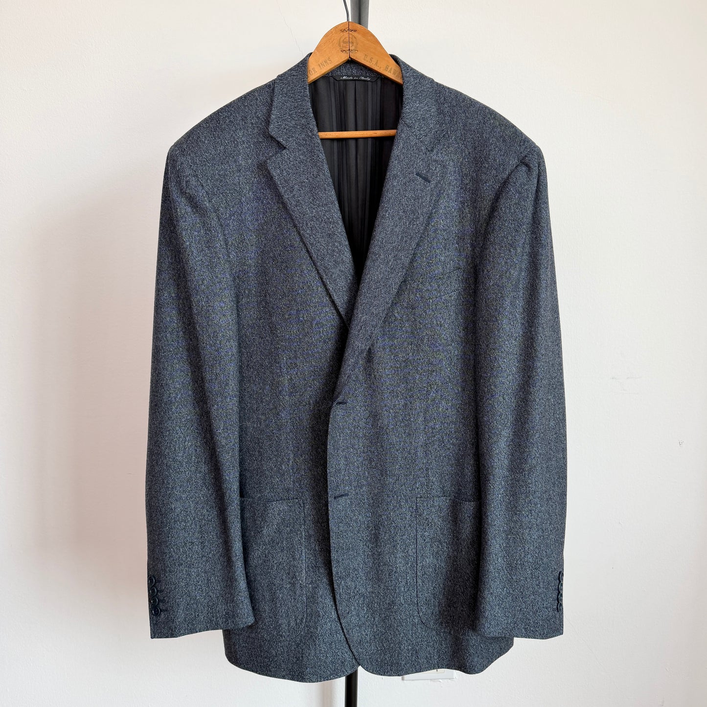 Canali (IT 56L / US 46L) Wool Blue Speckled Flecked Melange Sport Coat