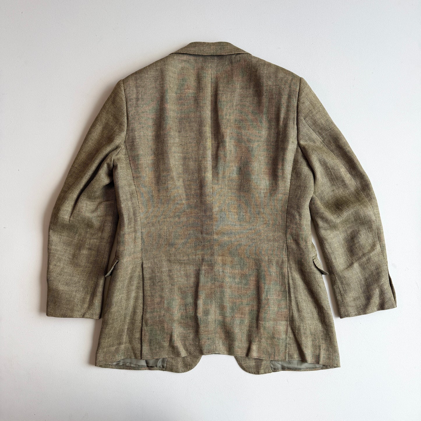 Polo Ralph Lauren (42R) Olive Green 100% Flax Tweed Herringbone Sport Coat