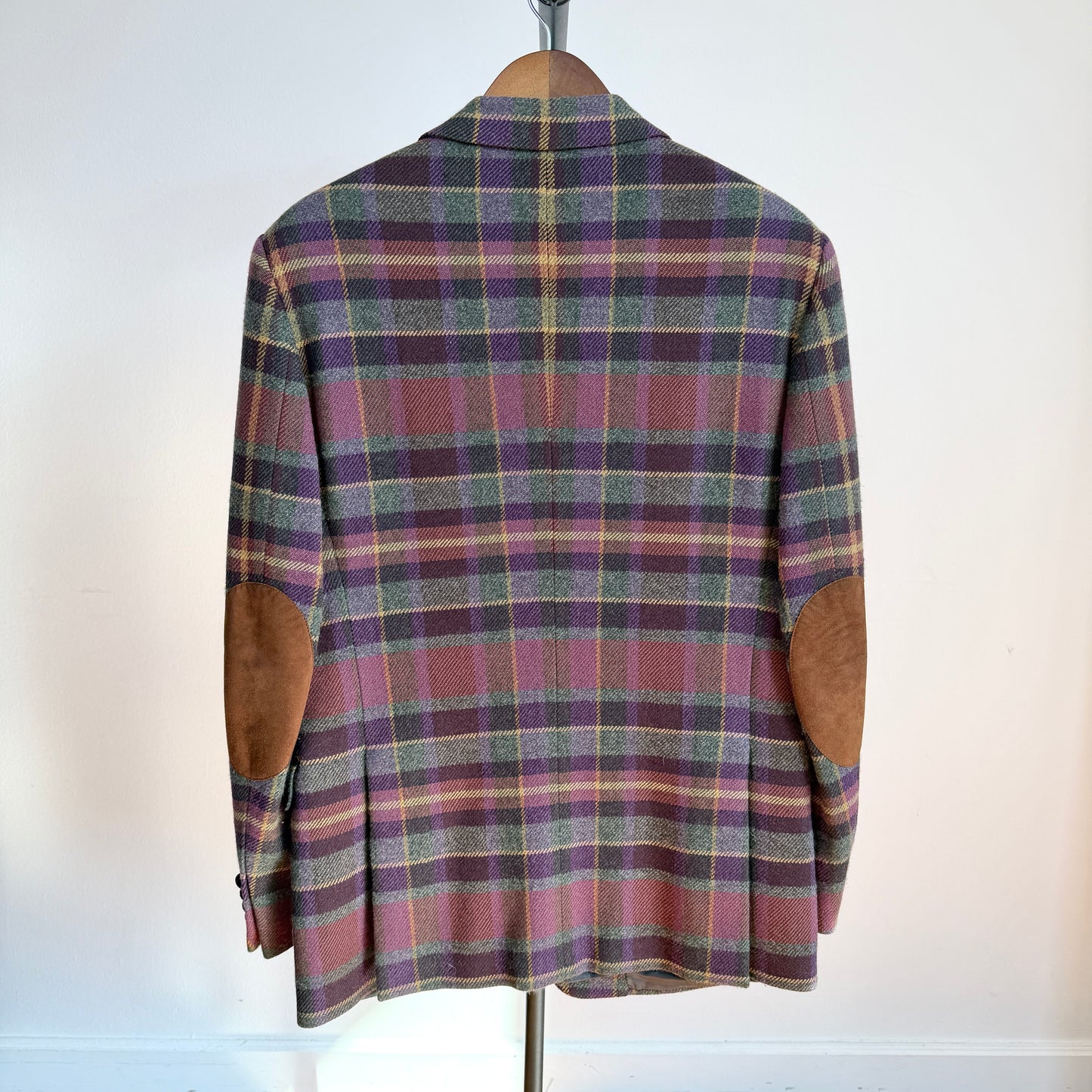 Polo Ralph Lauren (40R) Plum Wool Angora Plaid Tartan Bradford Sports Coat