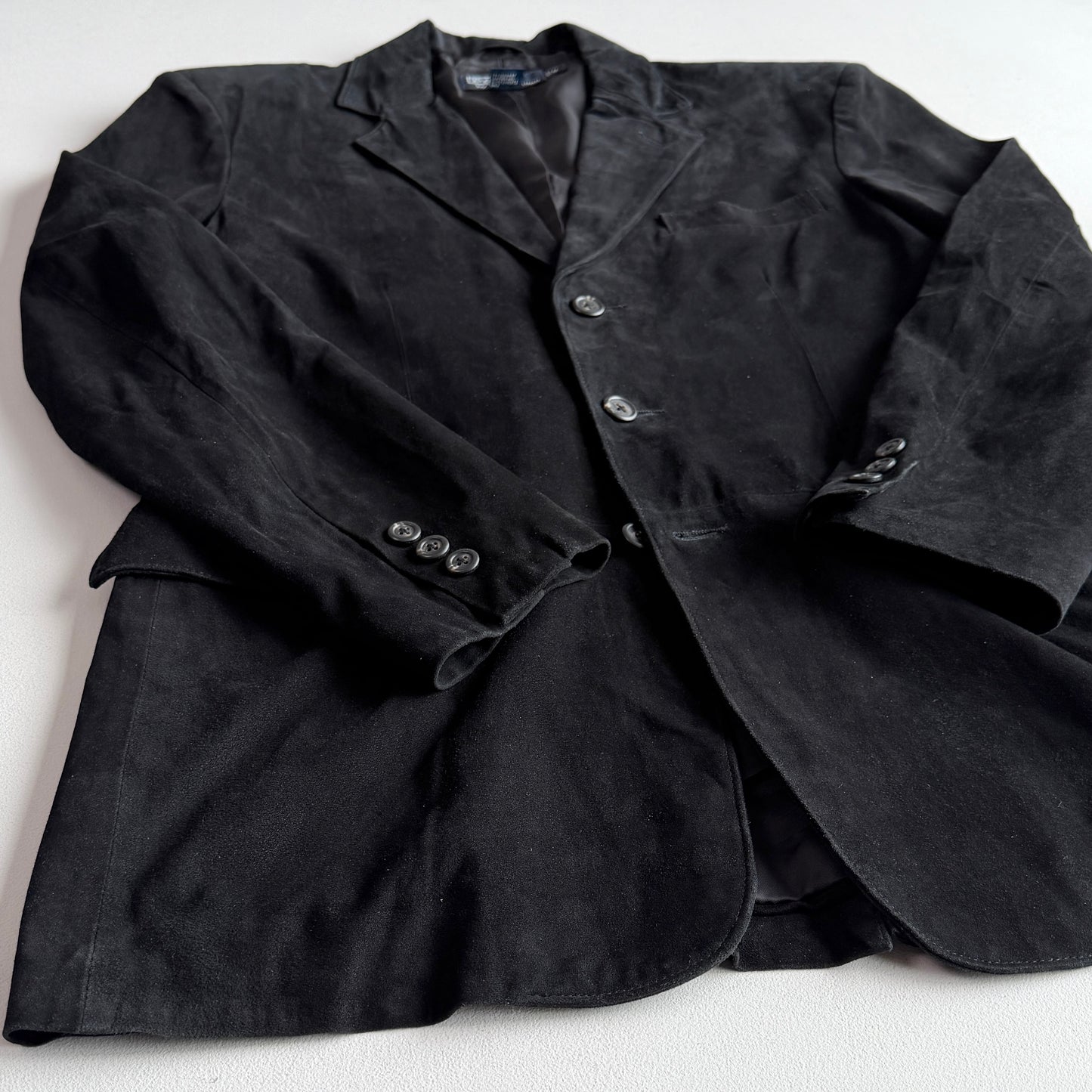 Polo Ralph Lauren (S / 38R) Black Suede Leather Structured Sport Coat