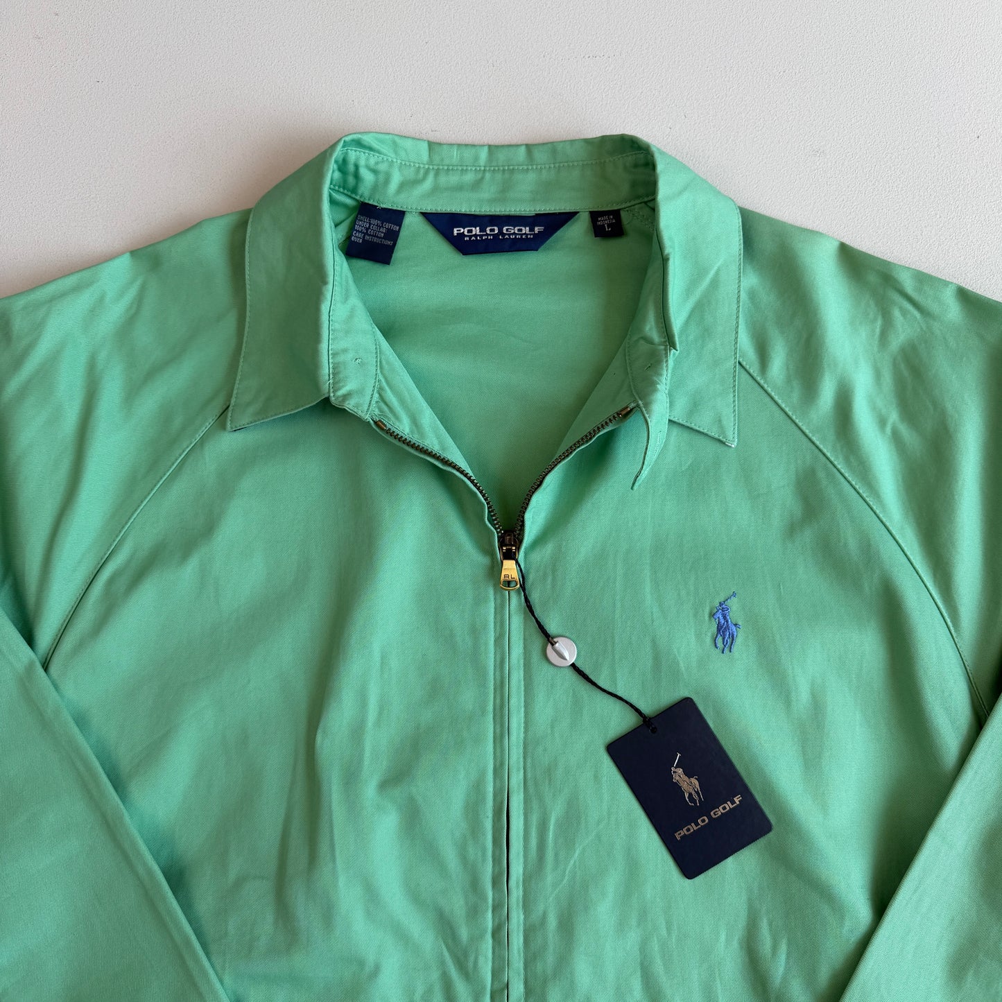 NWT Ralph Lauren Polo Golf (L) Turquoise Green 100% Cotton Raglan Jacket