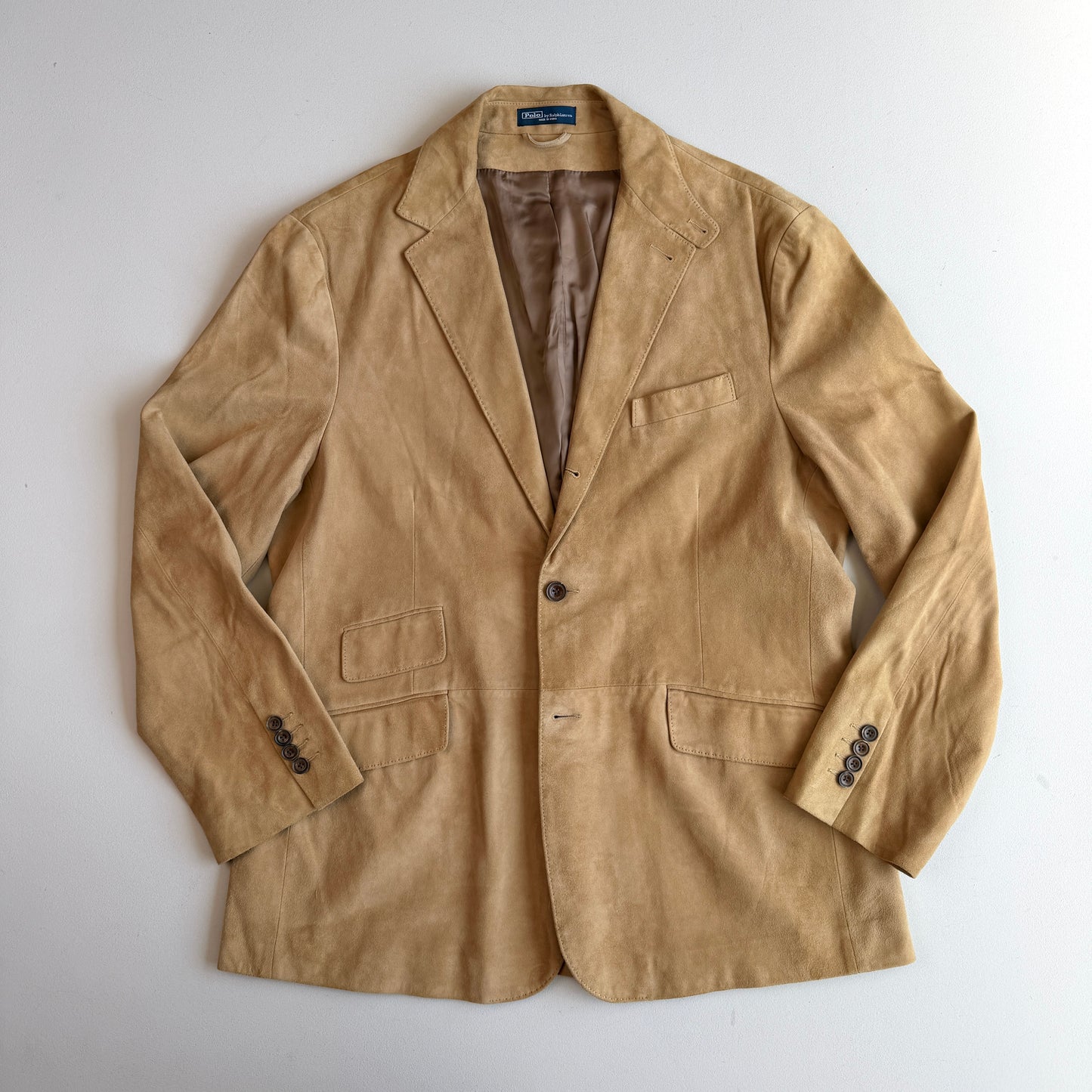 Polo Ralph Lauren (XL) Hacking Equestrian Suede Leather Tan Sports Jacket Coat