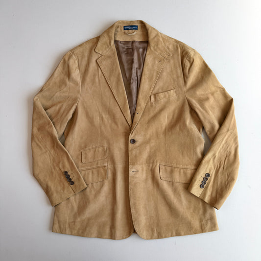 Polo Ralph Lauren (XL) Hacking Equestrian Suede Leather Tan Sports Jacket Coat