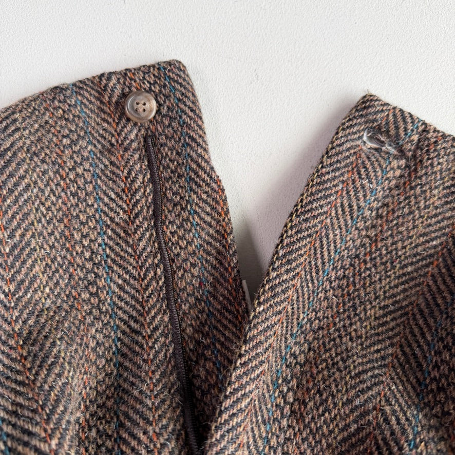 VNTG Polo Ralph Lauren (36 x 31-33) Wool Tweed Blue/Orange Over Stripe Tweed Pants