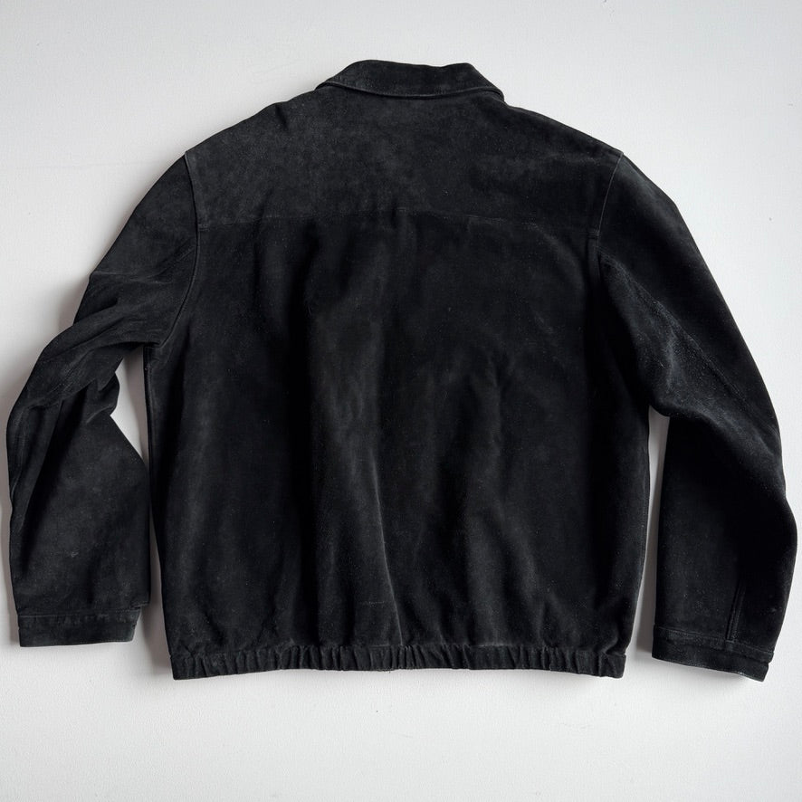 Polo Ralph Lauren (XL) Suede Leather Black Fleece-Lined Jacket