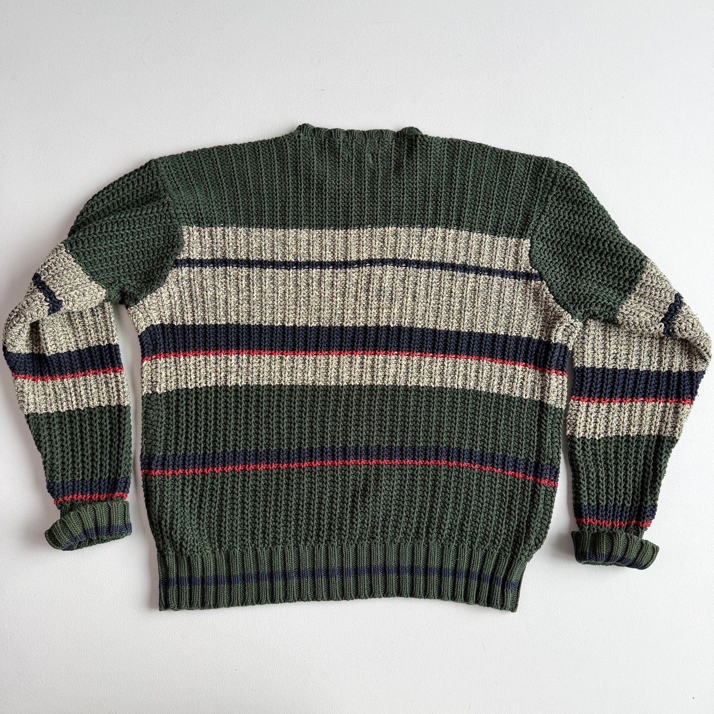 VNTG Polo Ralph Lauren (XL) Cotton/Linen Rib Knit Stripe Sweater