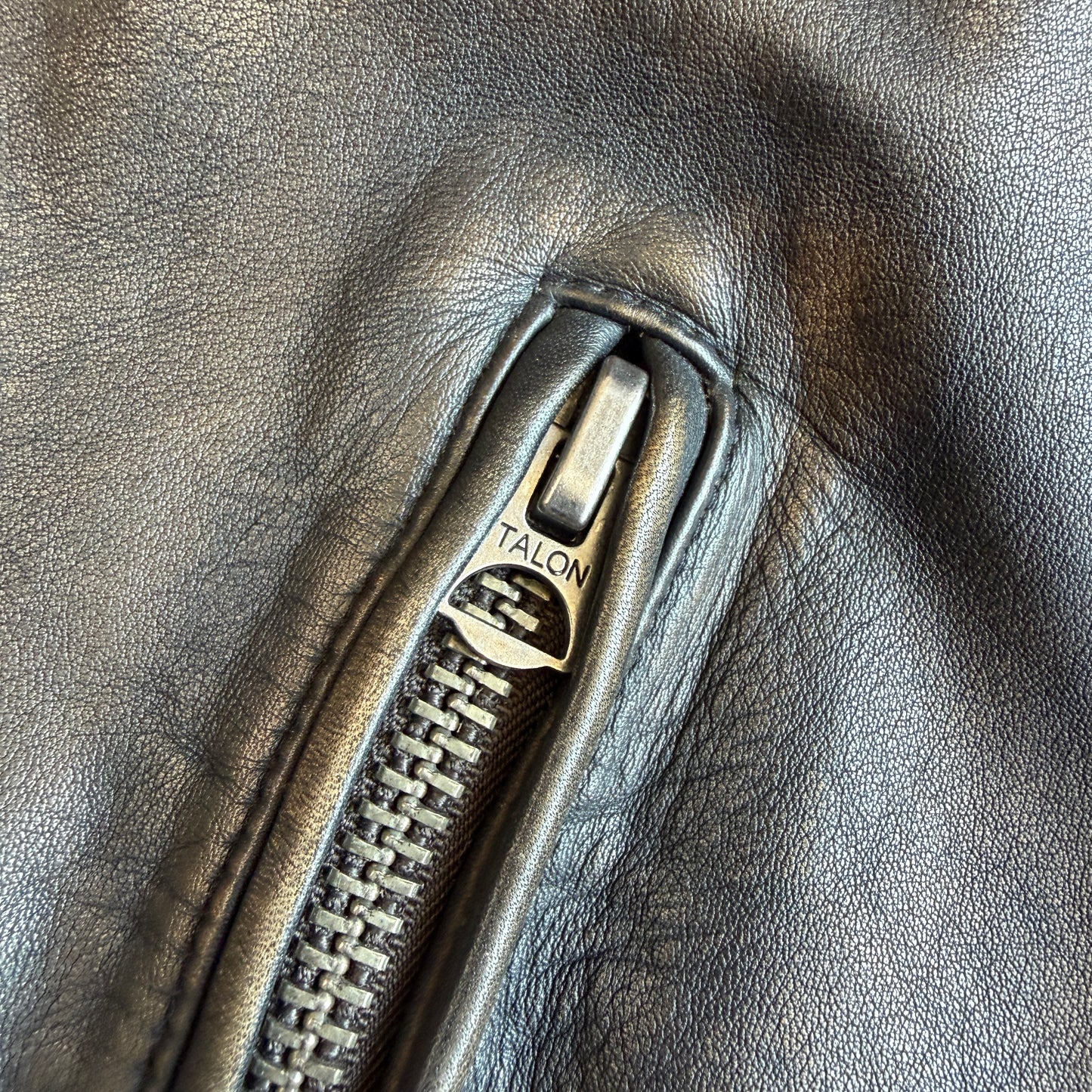 MINT! Polo Ralph Lauren (L) Bronze Leather Horizontal Zip Motorcycle Jacket