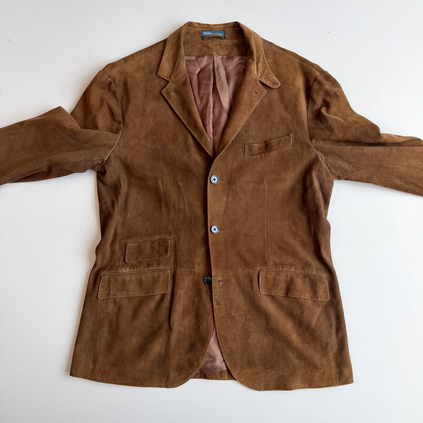 Polo Ralph Lauren (46R) Hacking Equestrian Suede Leather Brown Sports Jacket Coat