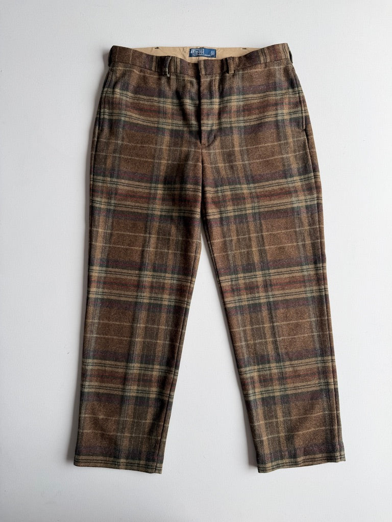 Polo Ralph Lauren (36x30) Wool Plaid Flannel Twill Trousers