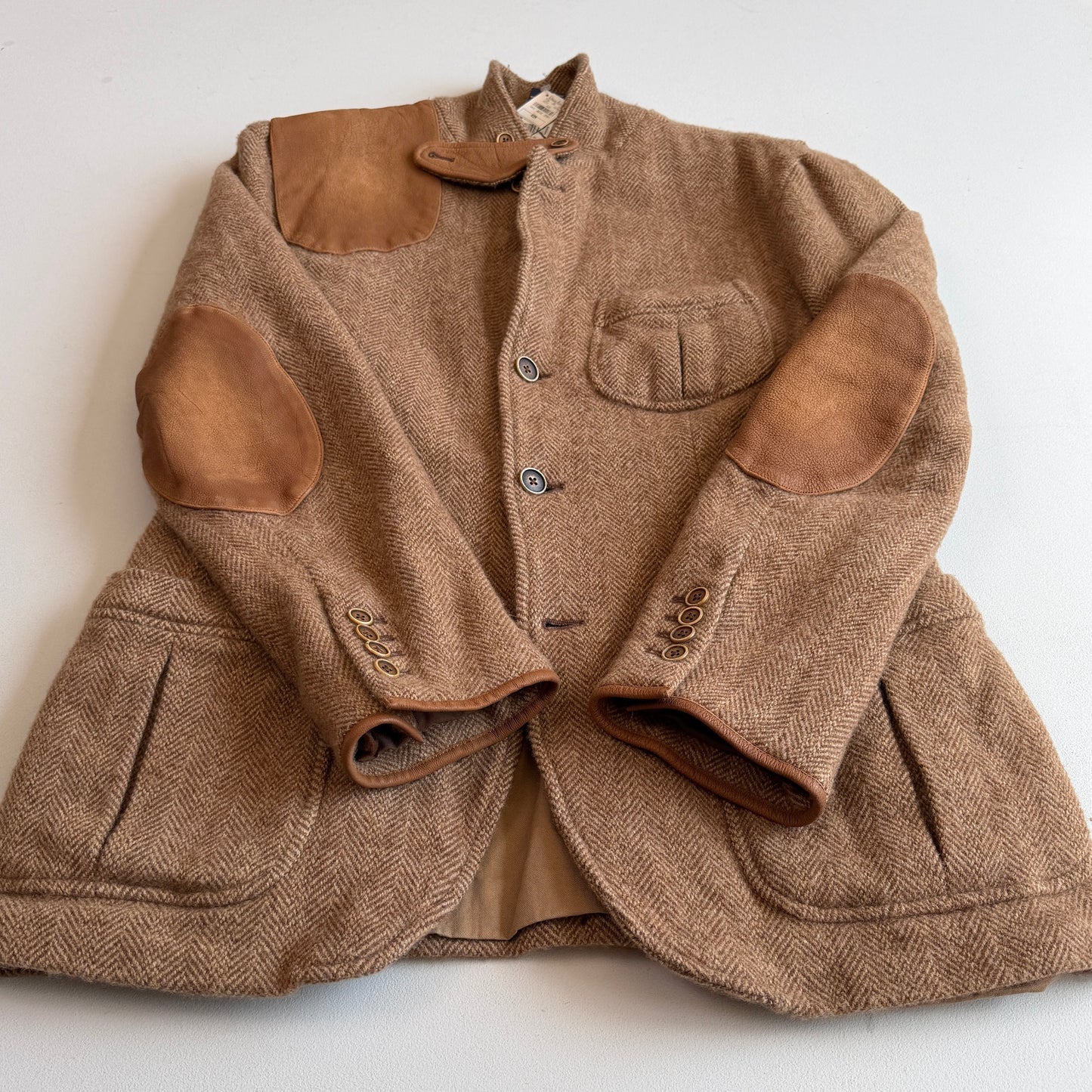 NWT Polo Ralph Lauren (42R) Half-Norfolk Tweed Wool Suede Trim Sport Coat